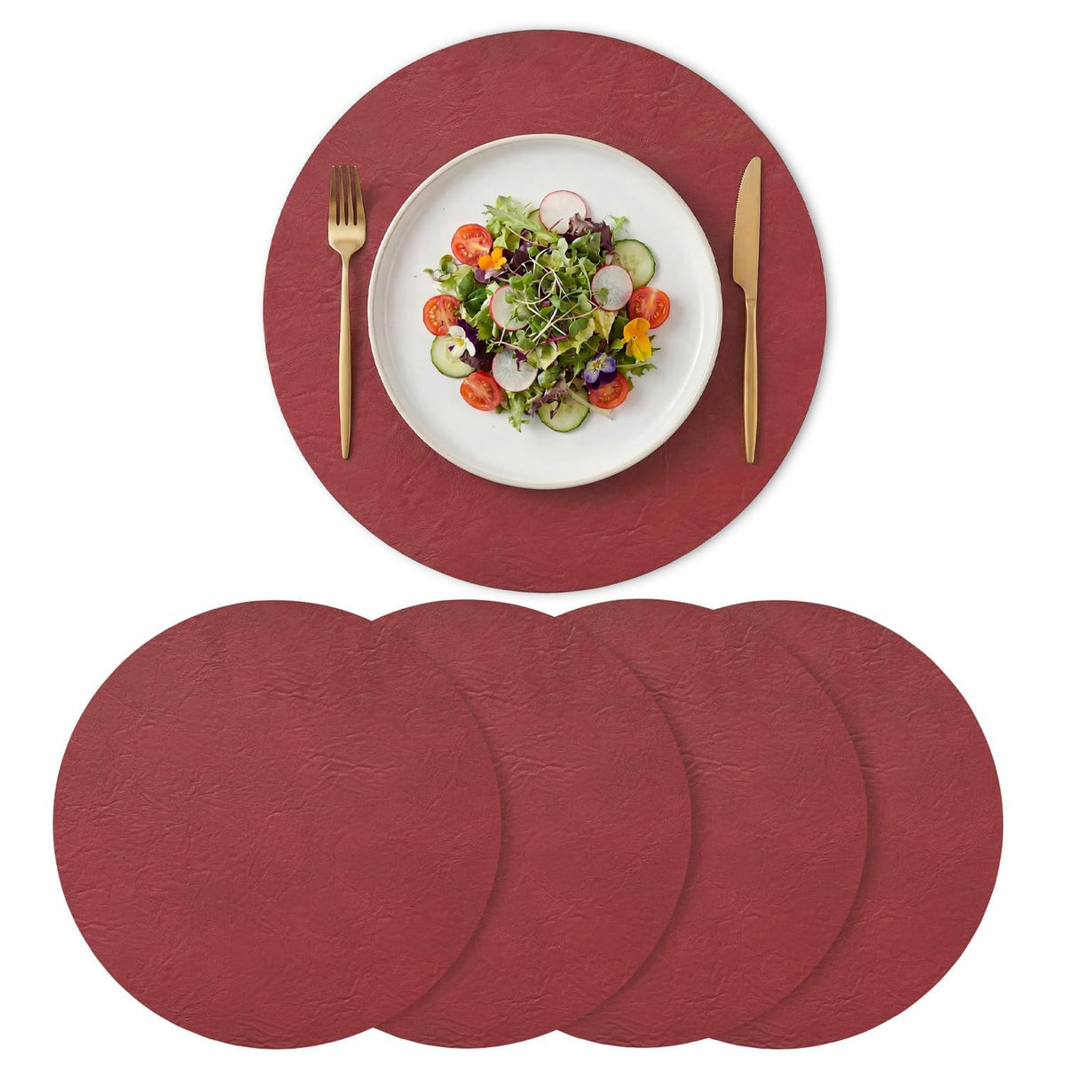 Artoid Mode Olive Green Faux Leather Placemats Set of 4