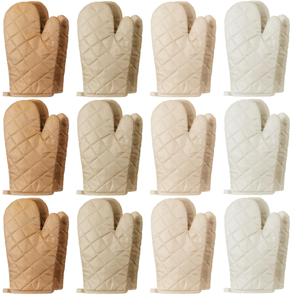 Geyoga 12 Pairs Oven Mitts Bulk Heat Resistant Oven Gloves, Red