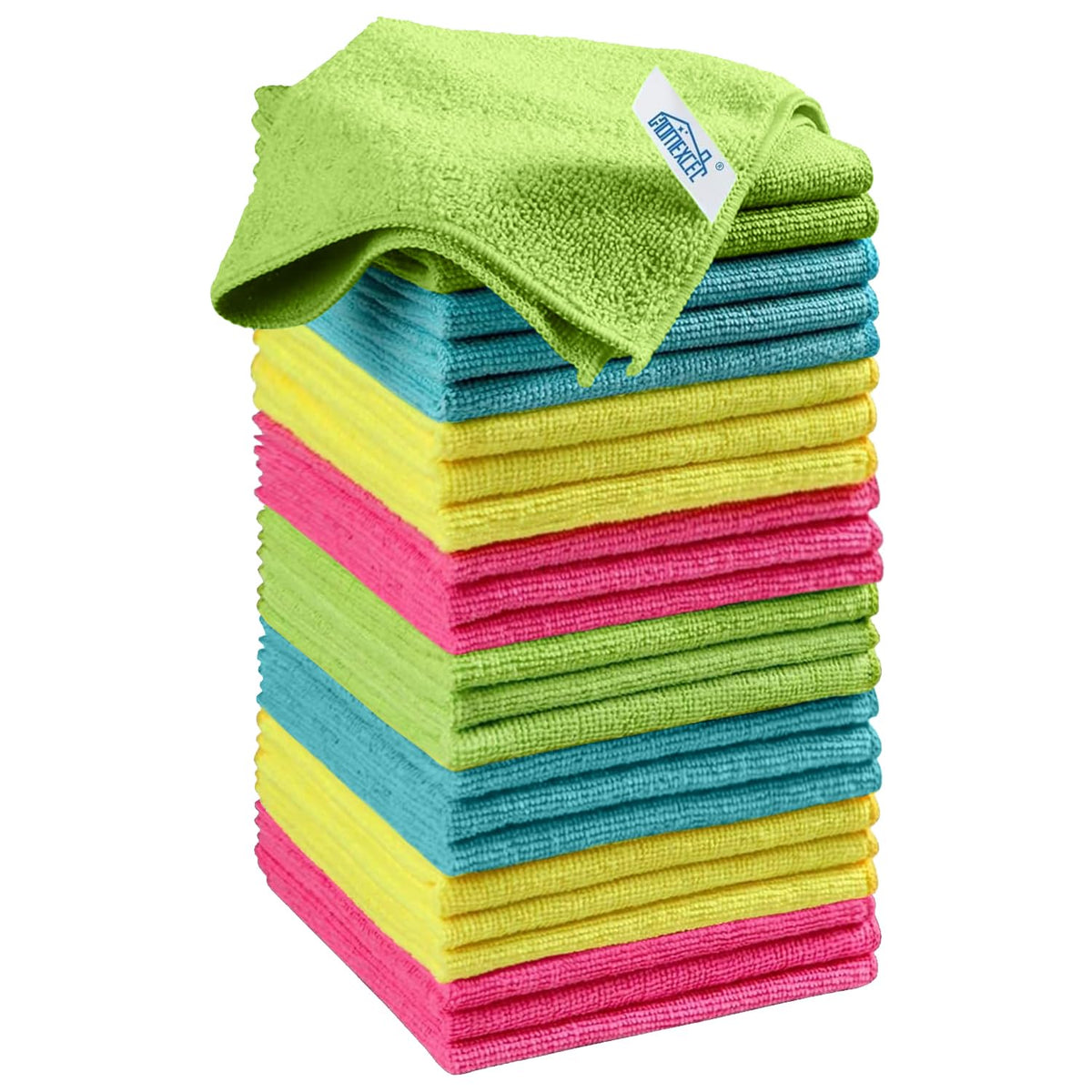 HOMEXCEL Microfiber Cleaning Cloth, Kitchen Towels 12 Pack, Lint Free, Scratch-Free, Highly Absorbent, Reusable Dish Towels for Kitchen and Household