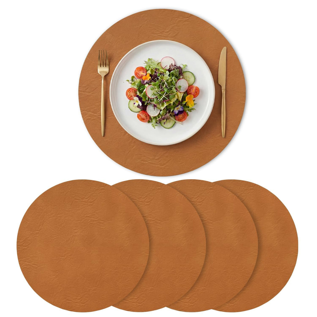 Artoid Mode Olive Green Faux Leather Placemats Set of 4