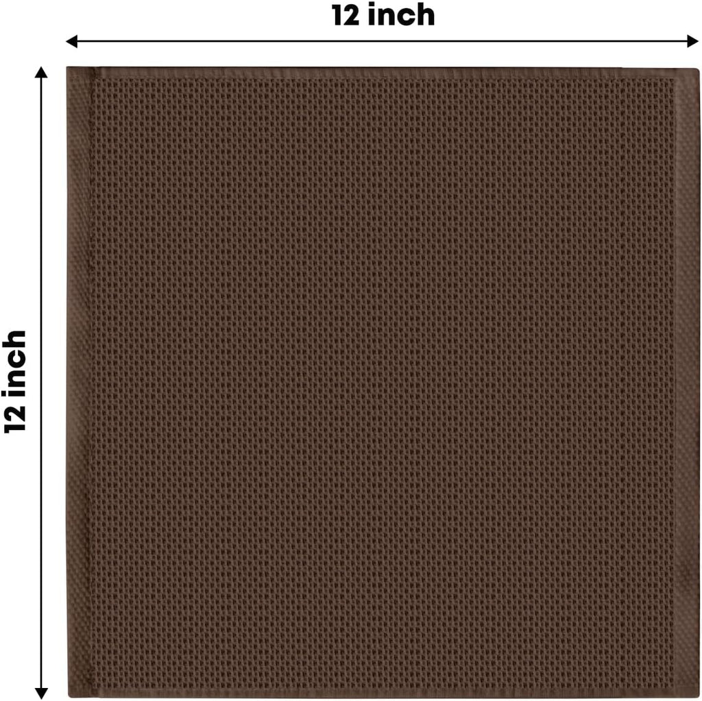Artoid Mode 100% Cotton Beige Dark Coffee Brown Waffle Weave Kitchen Dish Cloths, 12x12 Inch Ultra Soft Absorbent Quick Drying Set of 6, Multicolor