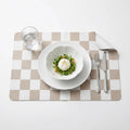 Set of 6 Checkerboard Non-Slip Washable Placemats for Dining Table