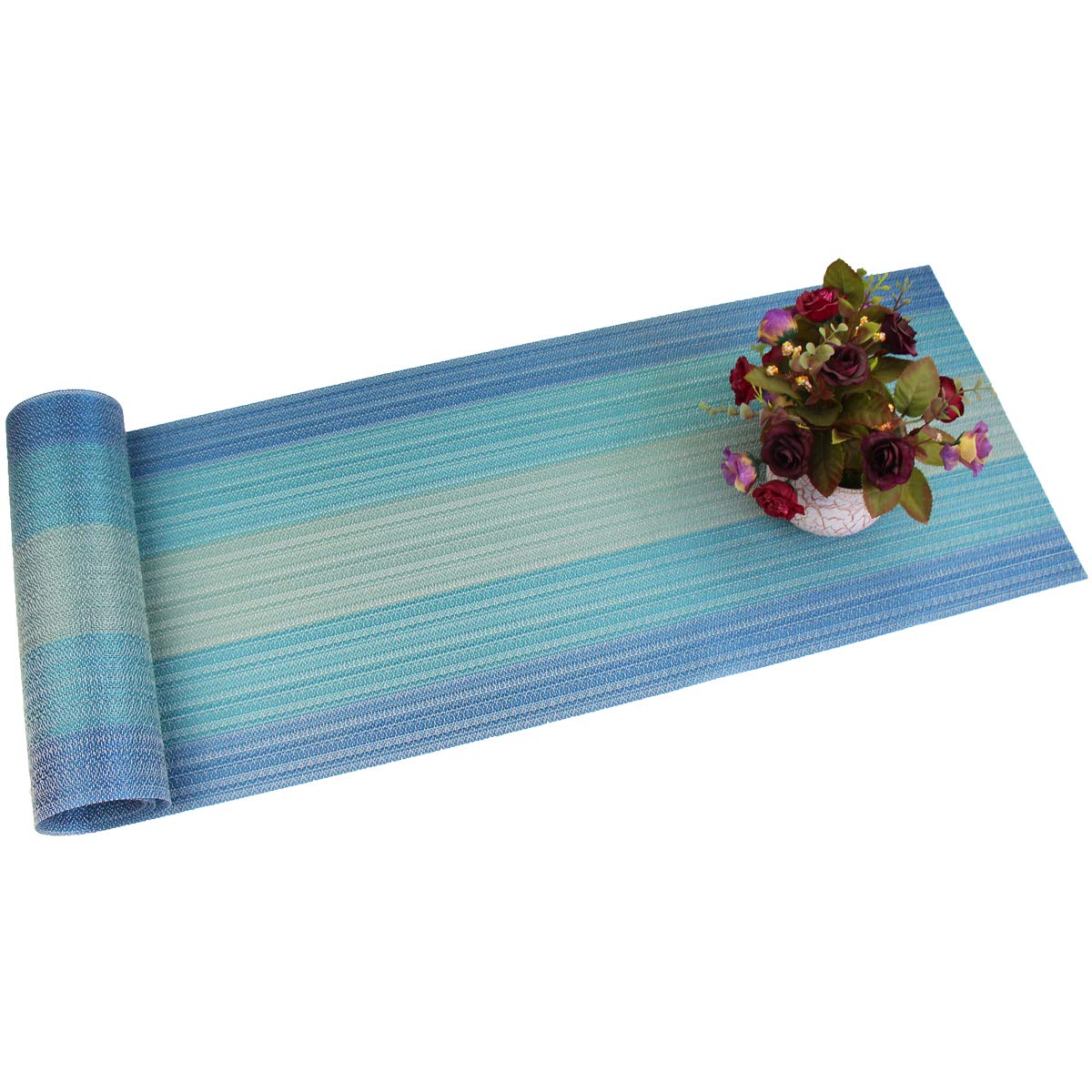 PIGCHCY Placemats,Washable Vinyl Woven Table Mats,Elegant Durable Placemats for Dining Table Set of 6 (Bamboo-Brown)