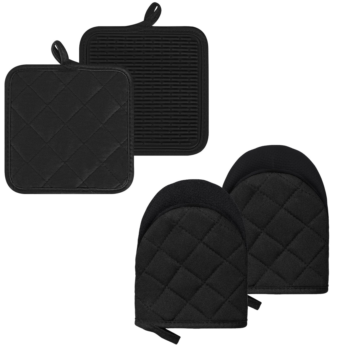 Goldmeet Mini Oven Mitts 2-Pack, 7"x5.5", 500°F Silicone Grip, Gray