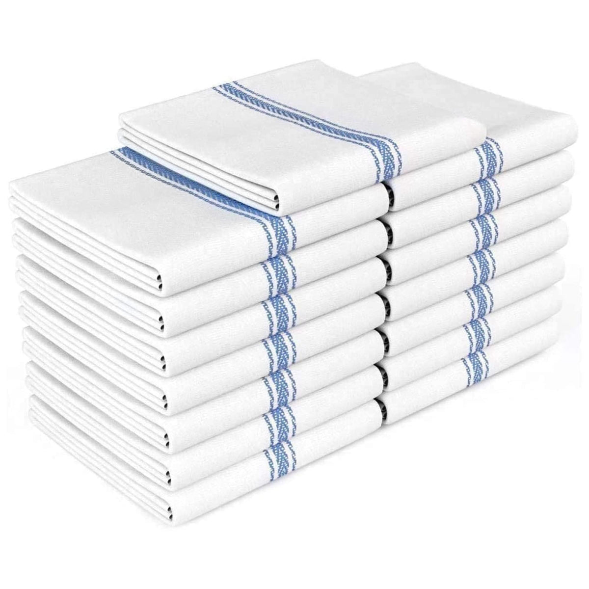 Zeppoli Classic Kitchen Towels - 15 Pack 100% Natural Cotton Towel Set, Reusable Wash Cloths, Absorbent Dish Towels, Machine Washable Hand Towels, Kitchen Essentials - 14” by 25” - Black