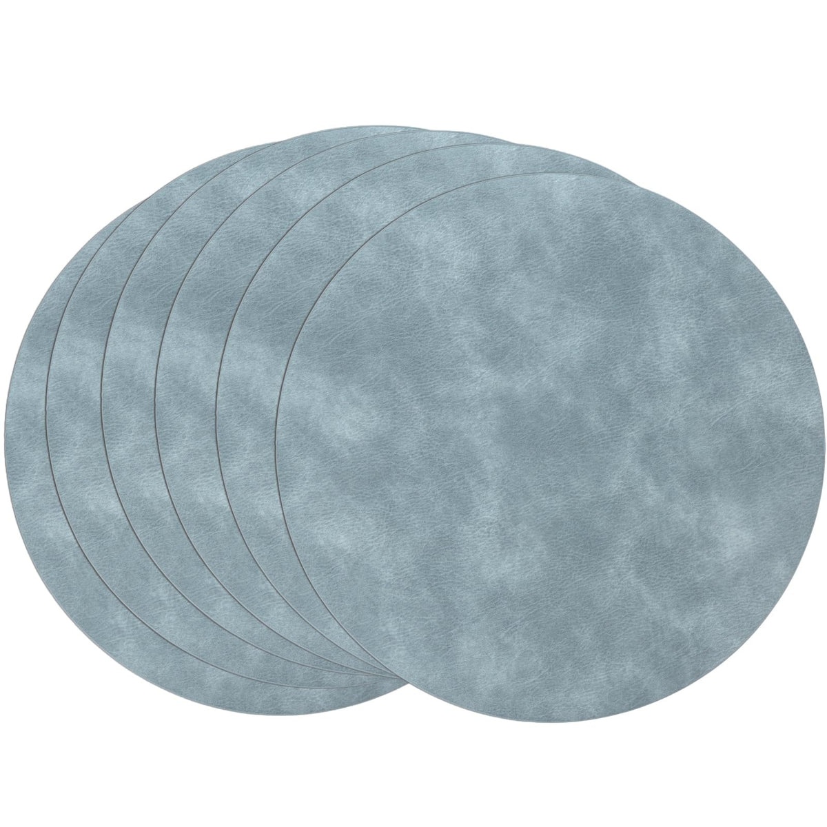 SHACOS Faux Leather Oval Placemats Set of 6 Heat Resistant, White Oak Beige