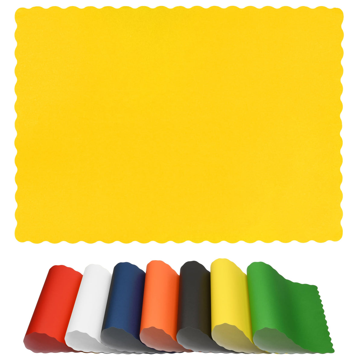 Disposable Paper Placemats – Premium, 50 Pack of White Scalloped Edge Placemats, Perfect Size 10x 14