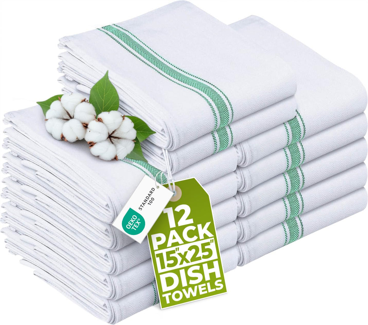 Utopia Towels Blue Dish Towels [12 Pack - 15 x 25 in] 100% Ring Spun Cotton