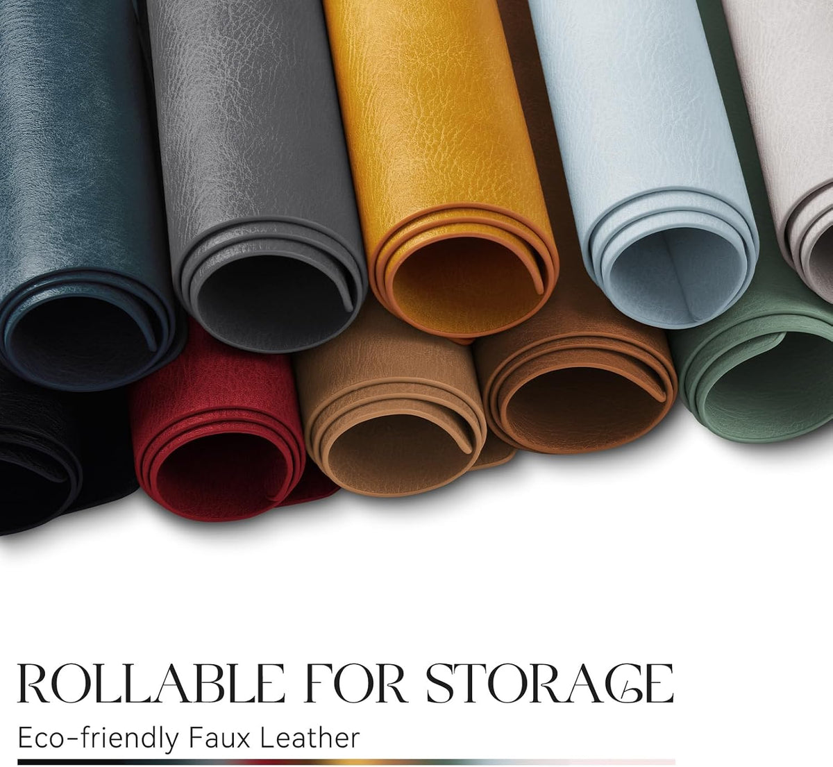 MOSAYT Vinyl Faux Leather Placemats, Set of 8, Reddish Brown