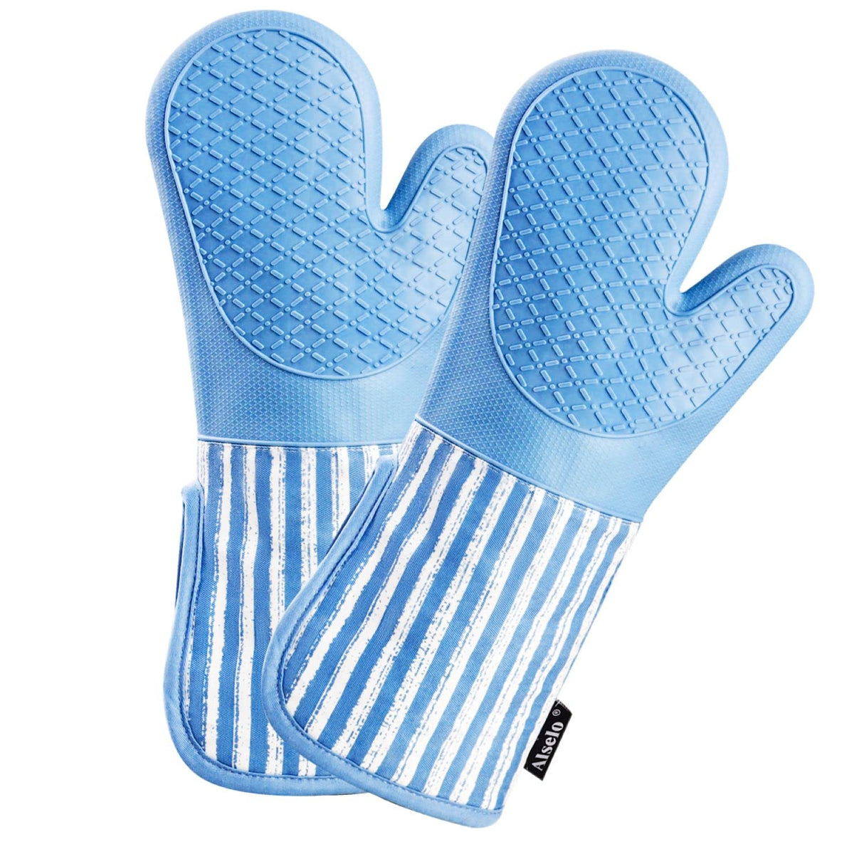 Alselo Silicone Oven Mitts Heat Resistant 932℉ with Waterproof & Non-Slip