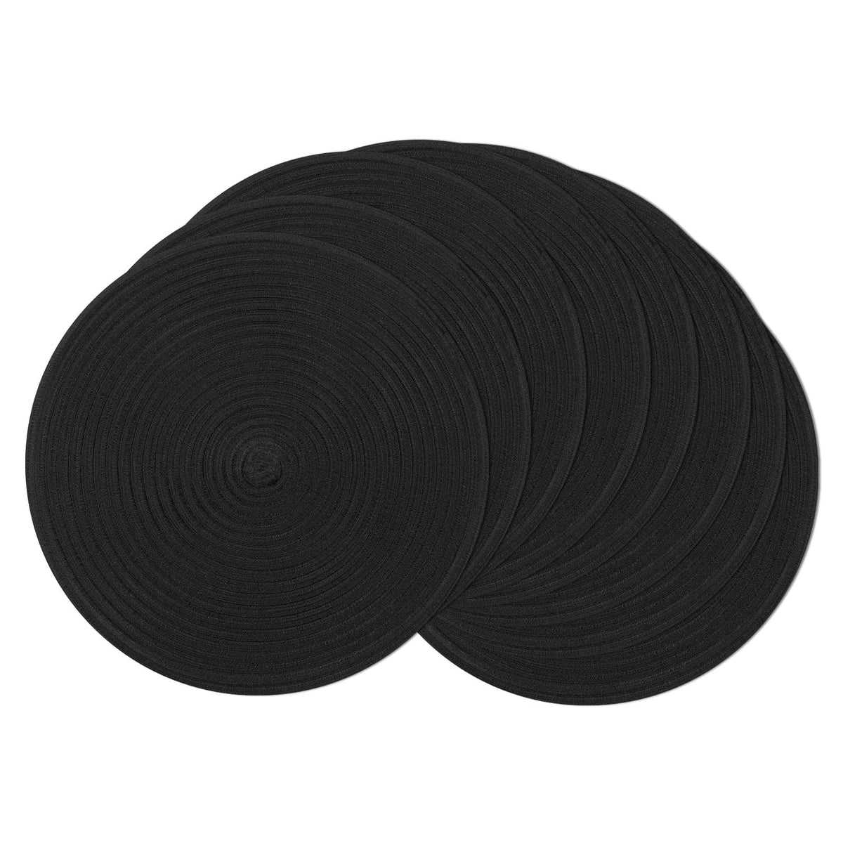 SHACOS Round Braided Placemats Set of 4 Washable Place Mats for Dining Tables 15 inch Non Slip Kitchen Table Mats (Beige, 4)