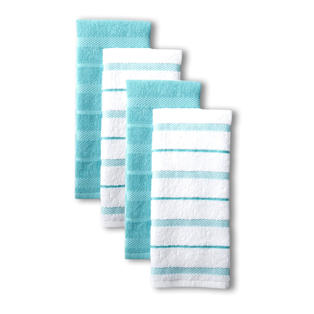 KitchenAid Albany Kitchen Towel 4-Pack Set, Pistachio/White, 16"x26"