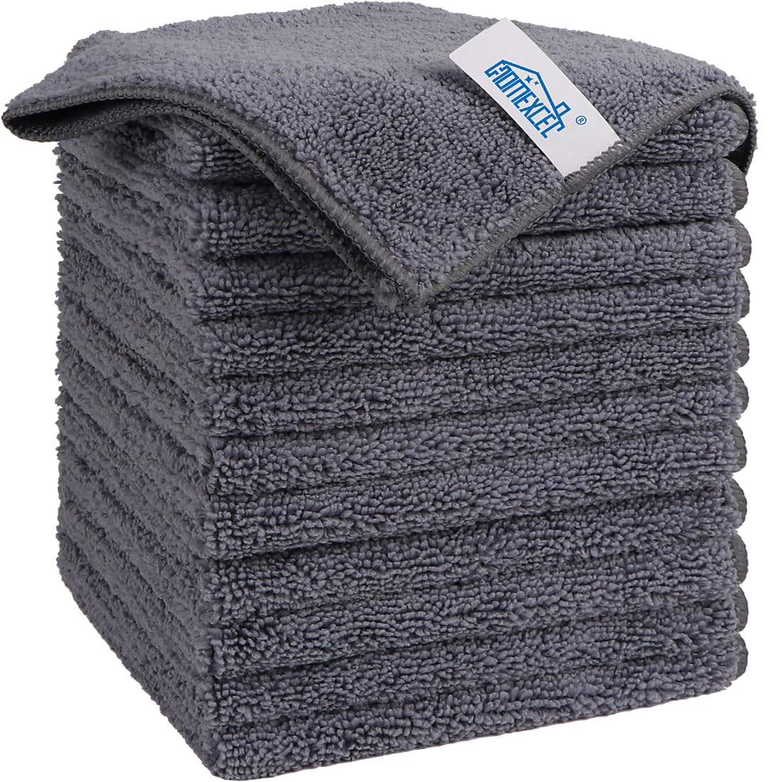 HOMEXCEL Microfiber Cleaning Cloth, Kitchen Towels 12 Pack, Lint Free, Scratch-Free, Highly Absorbent, Reusable Dish Towels for Kitchen and Household