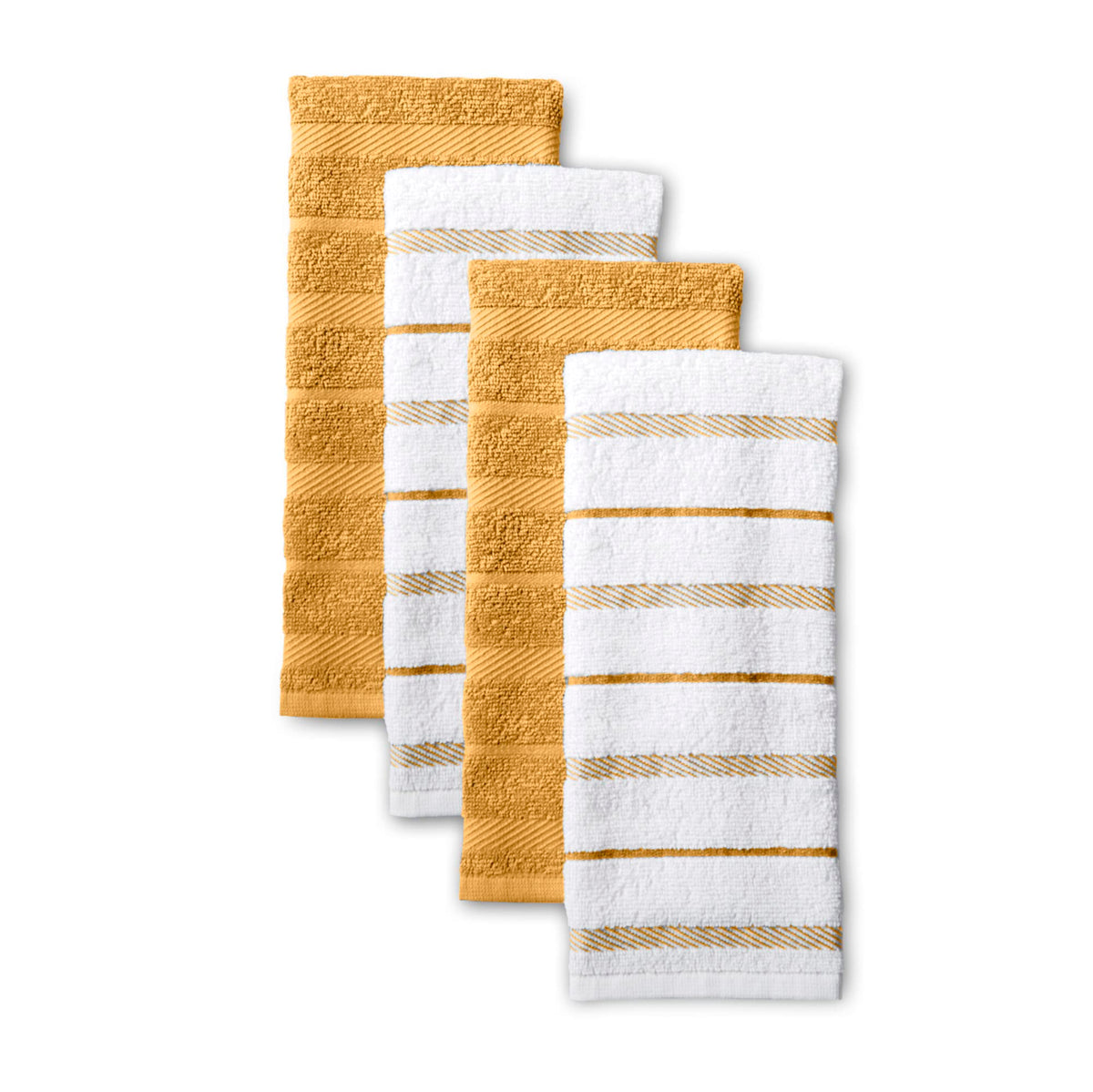 KitchenAid Albany Kitchen Towel 4-Pack Set, Pistachio/White, 16"x26"