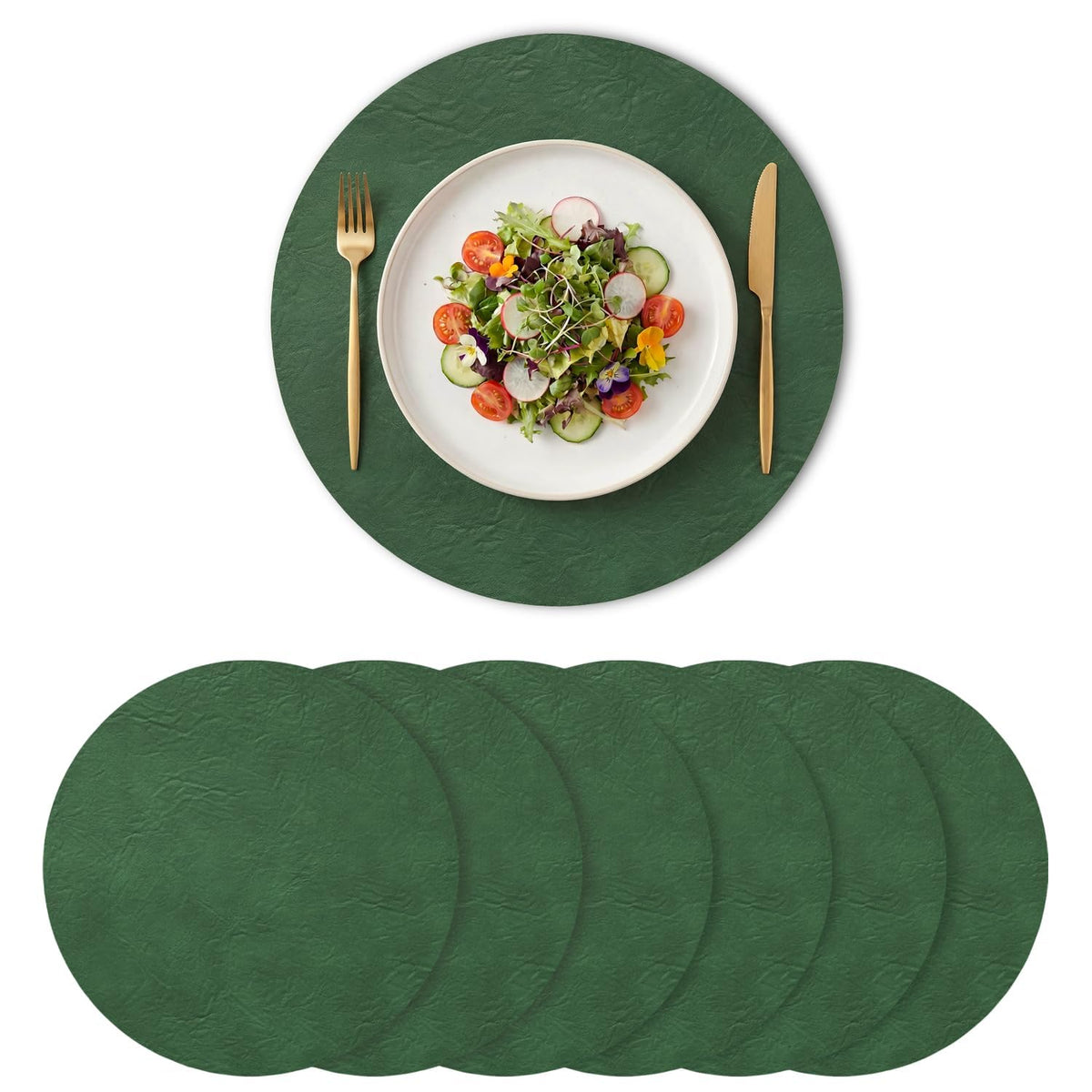 Artoid Mode Olive Green Faux Leather Placemats Set of 4