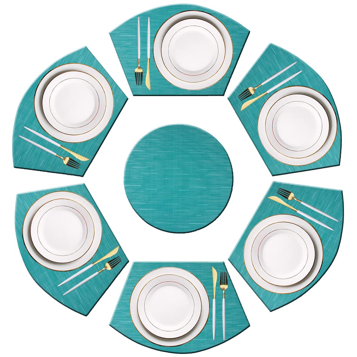 PIGCHCY Place Mats Heat-Resistant Non Slip Placemats Easy Wipe Clean Table Mats Woven Vinyl Placemats for Dining Table(Set of 6, Brown)