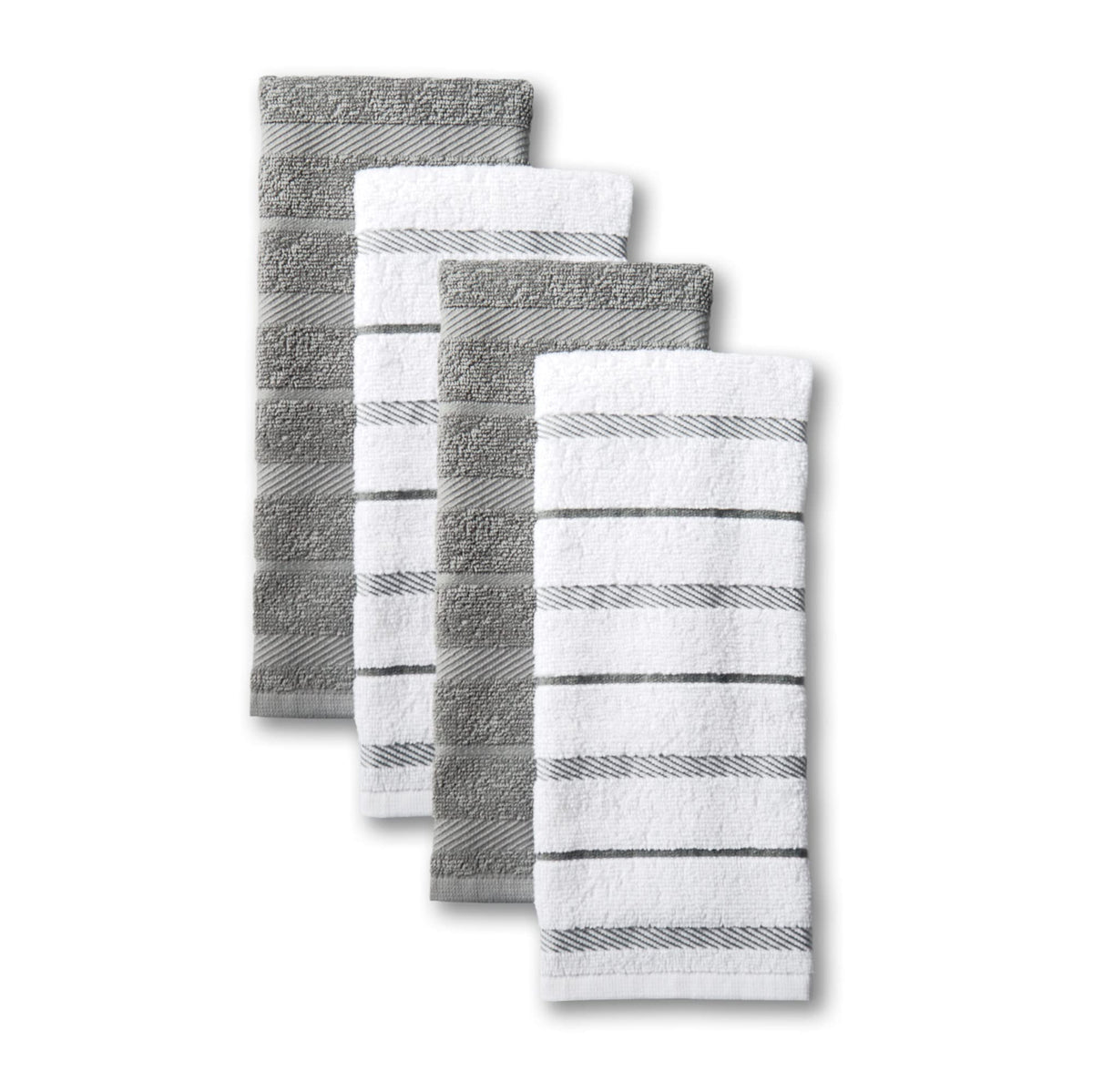 KitchenAid Albany Kitchen Towel 4-Pack Set, Pistachio/White, 16"x26"