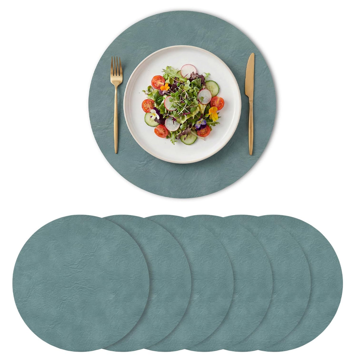 Artoid Mode Olive Green Faux Leather Placemats Set of 4