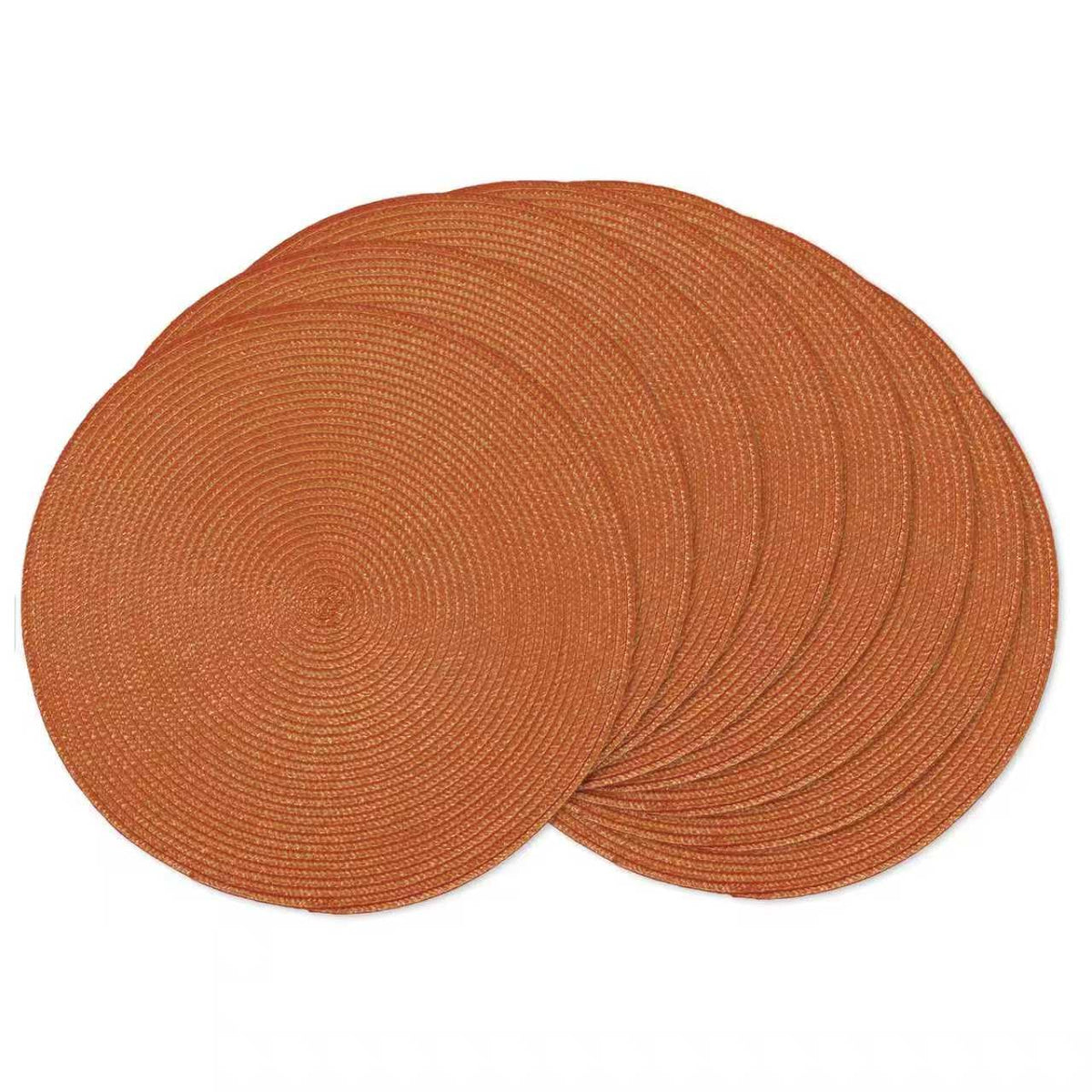 AHHFSMEI Round Placemats Set of 6 Heat Resistant Washable Non-Slip Woven Braided Table Mats for Dining Table Kitchen & Home Decor (Black)