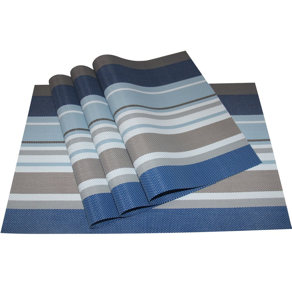Zupro Pink Placemats Set of 4 Woven PVC 18"x12" for Indoor Outdoor Usage