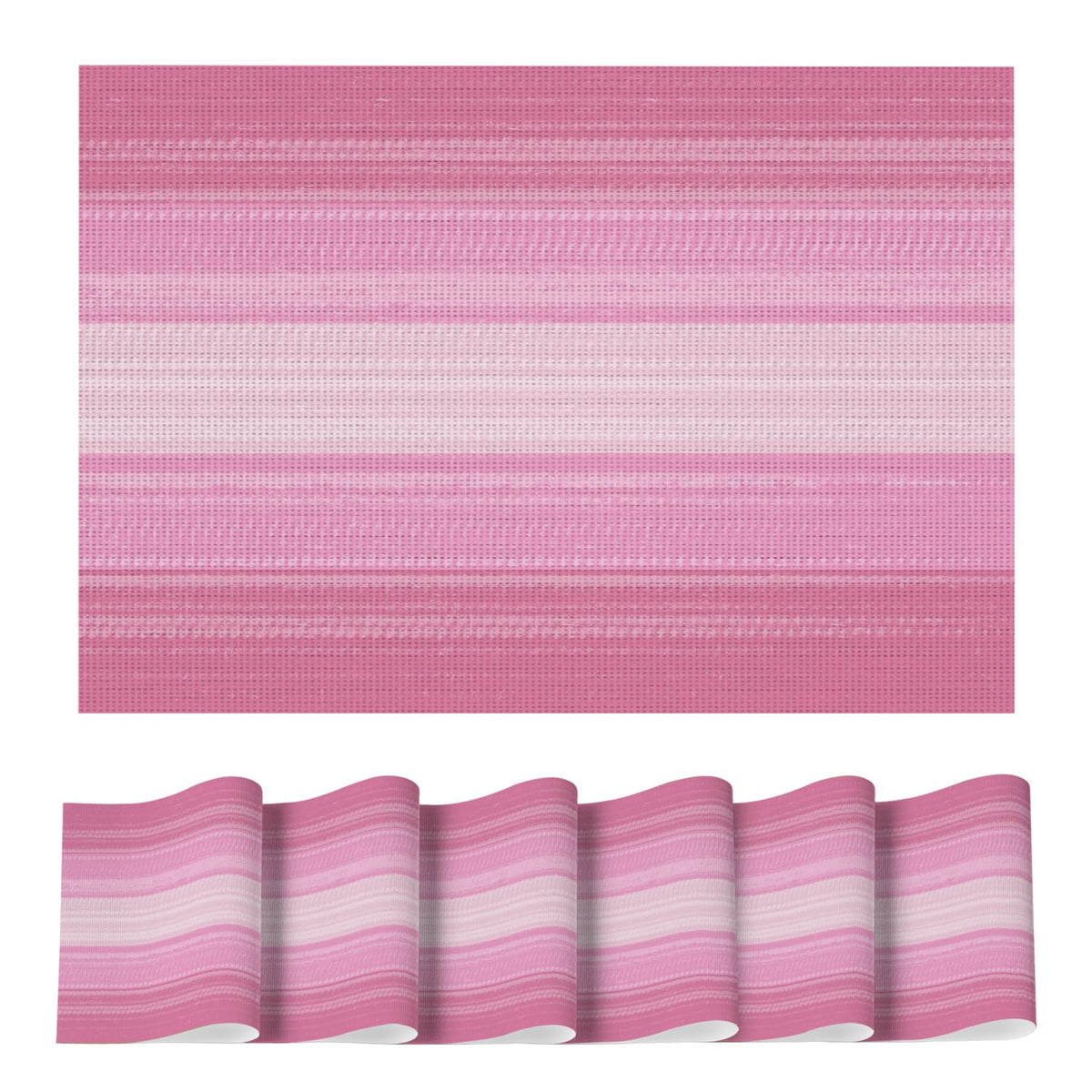 Artoid Mode Navy Blue Gradient Stripes Placemats Set of 4, Washable Heat Resistant Non-Slip Woven Plastic PVC Place Mats for Farmhouse Party Kitchen Dining Decor