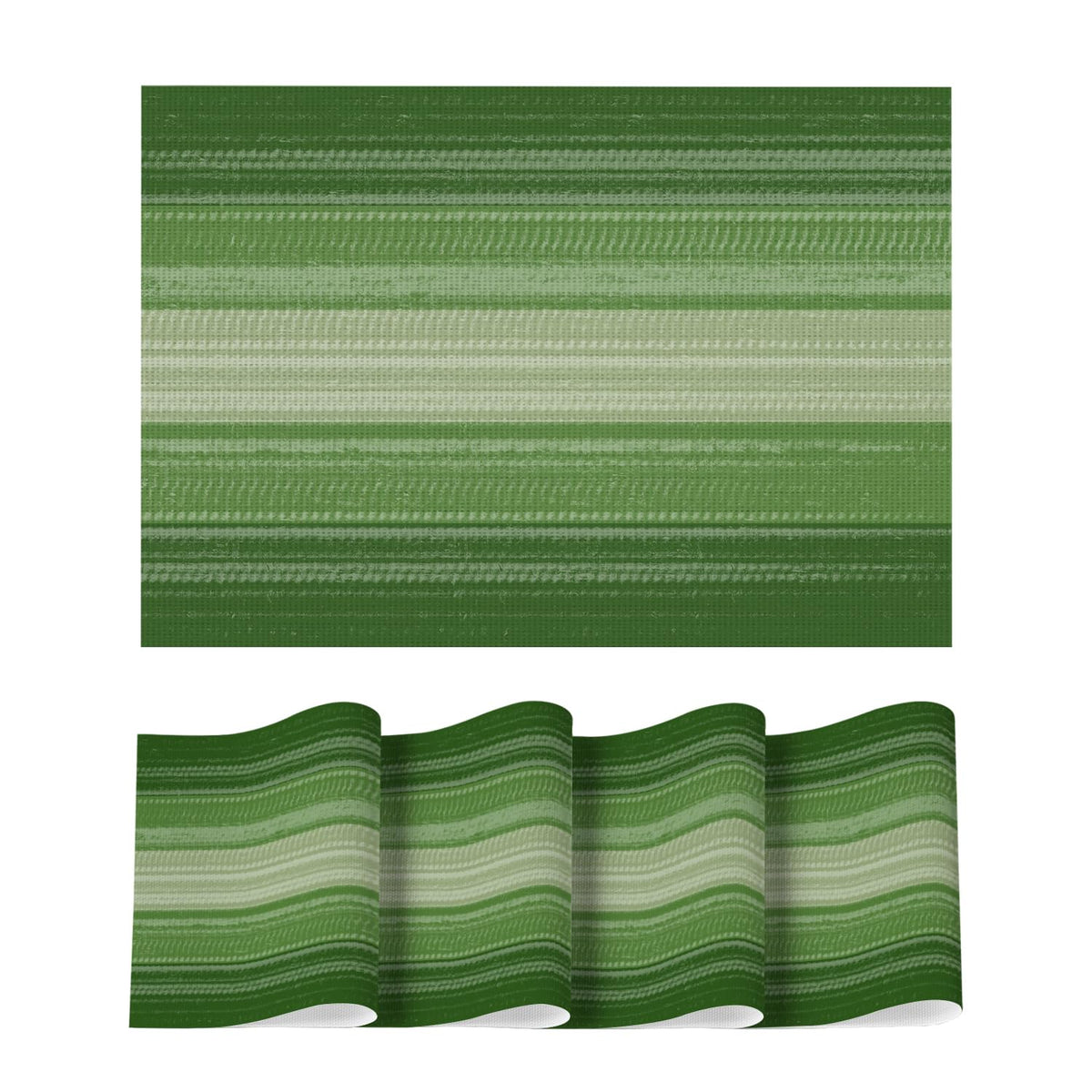 Artoid Mode Navy Blue Gradient Stripes Placemats Set of 4, Washable Heat Resistant Non-Slip Woven Plastic PVC Place Mats for Farmhouse Party Kitchen Dining Decor