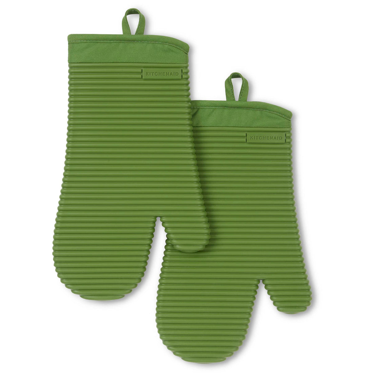 KITCHENAID Ribbed Soft Silicone Oven Mitt 2-Pack Set, 7.5"x13", Lavender Cream