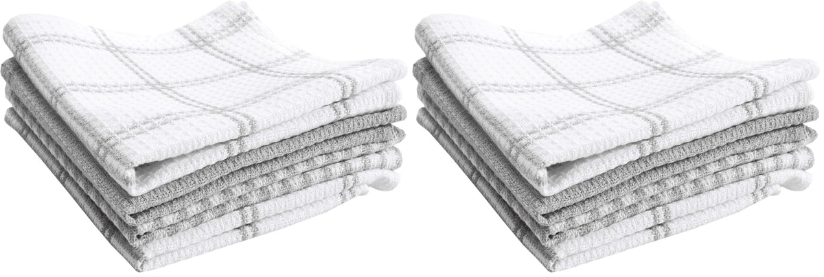 T-Fal Premium Waffle Dish Cloths: Highly Absorbent, Super Soft Long Lasting - 100% Cotton, 12"x13" Towel for Cleaning & Drying, (4-Pack), Sand