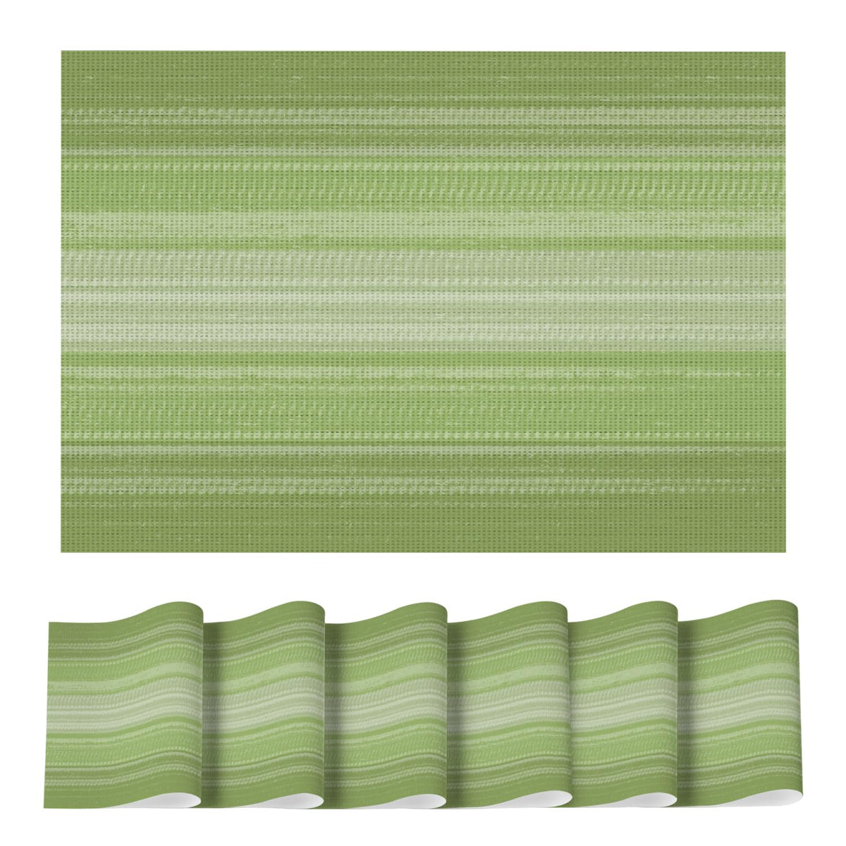 Artoid Mode Navy Blue Gradient Stripes Placemats Set of 4, Washable Heat Resistant Non-Slip Woven Plastic PVC Place Mats for Farmhouse Party Kitchen Dining Decor