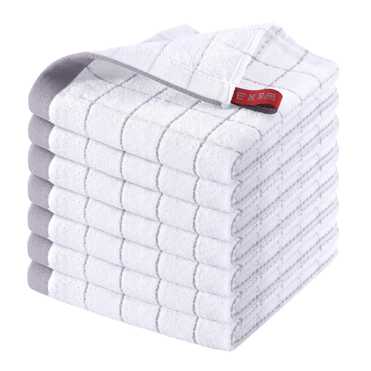 Homaxy 100% Cotton Terry Kitchen Towels, 2 Pack, Black