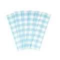 Aqua 6 Pack Large Cotton Tea Towels - 30" x 20" with Hanging Loop - Highly Absorbent, Lint-Free, Washable Teal Kitchen Towels - Plaid Pattern