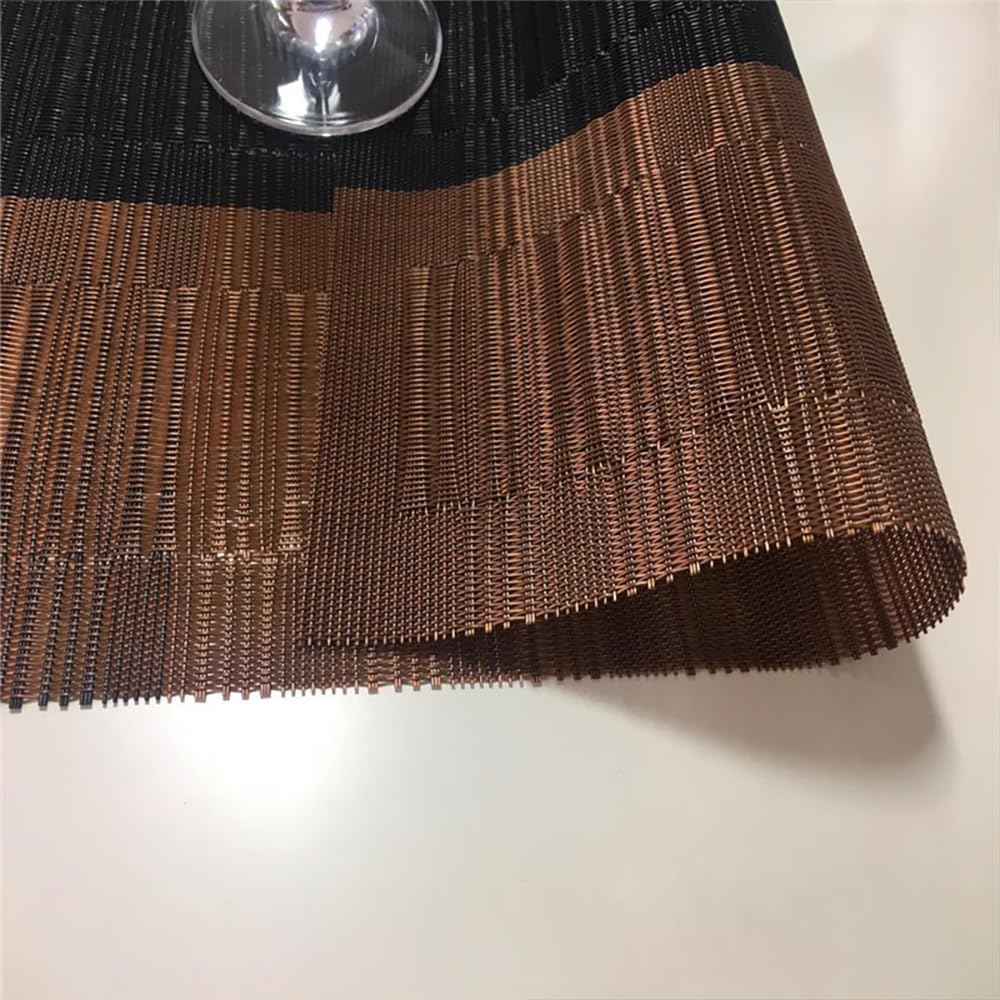 PIGCHCY Placemats,Washable Vinyl Woven Table Mats,Elegant Durable Placemats for Dining Table Set of 6 (Bamboo-Brown)