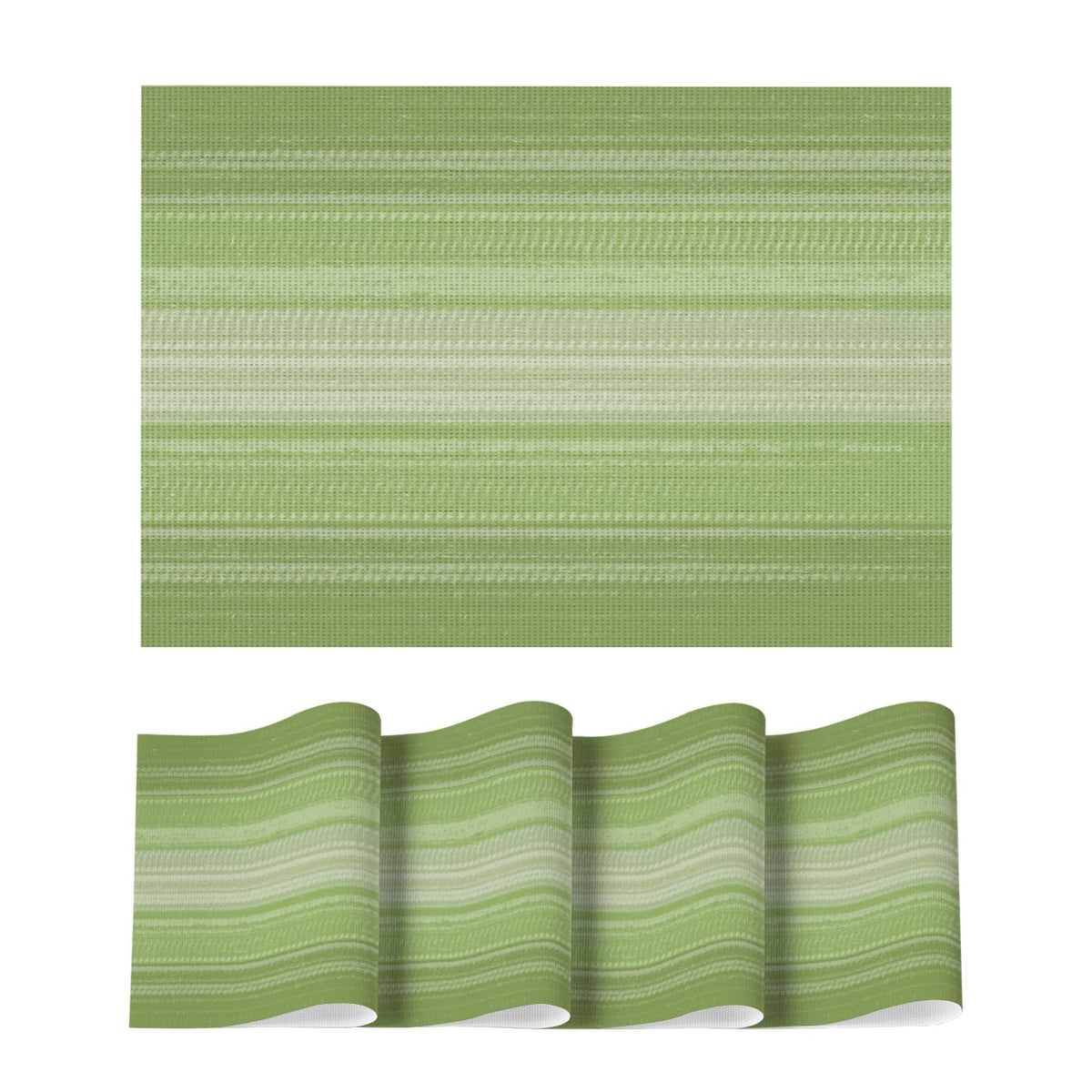 Artoid Mode Navy Blue Gradient Stripes Placemats Set of 4, Washable Heat Resistant Non-Slip Woven Plastic PVC Place Mats for Farmhouse Party Kitchen Dining Decor