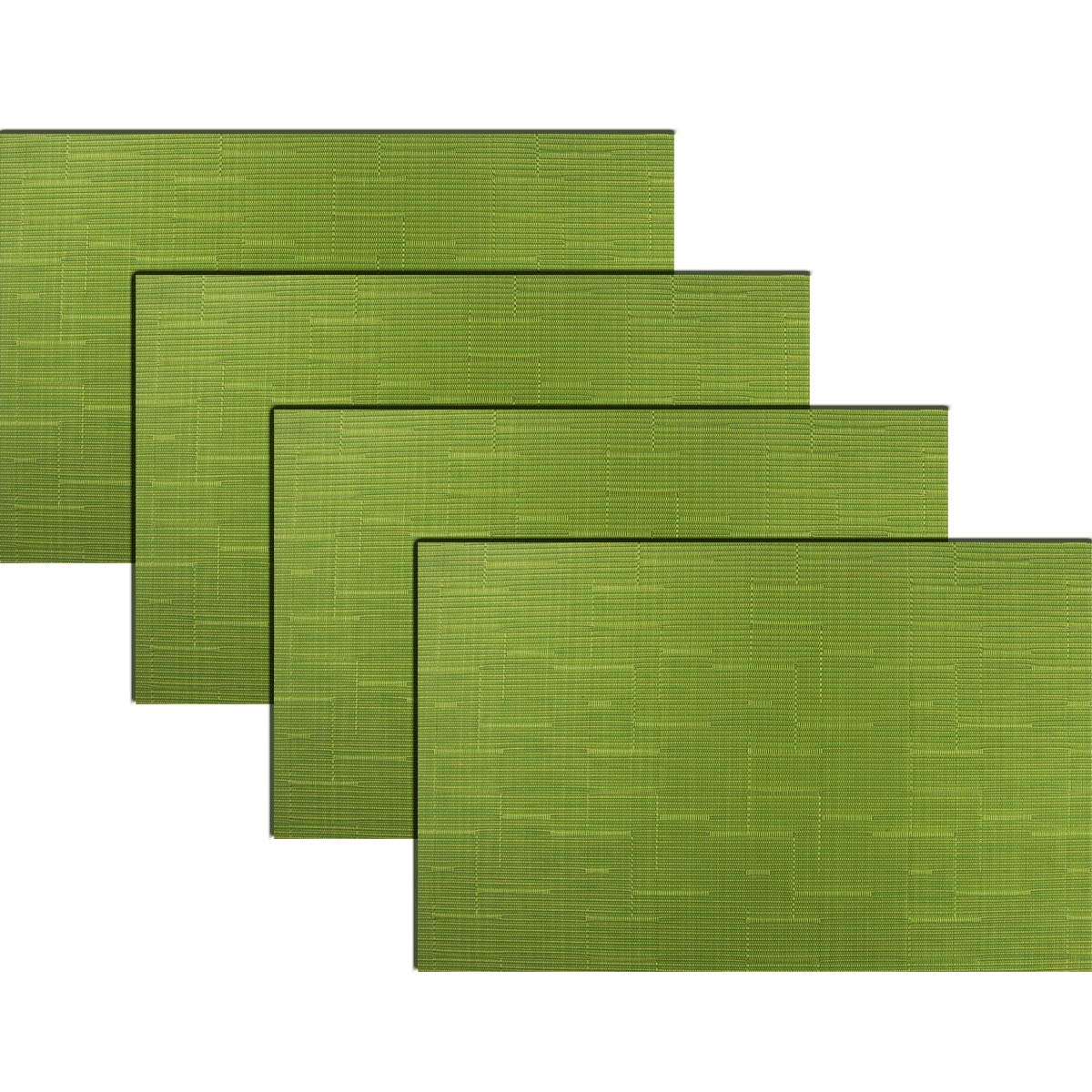 PIGCHCY Placemats,Washable Vinyl Woven Table Mats,Elegant Durable Placemats for Dining Table Set of 4 (18 x 12 inches, Navy Blue)