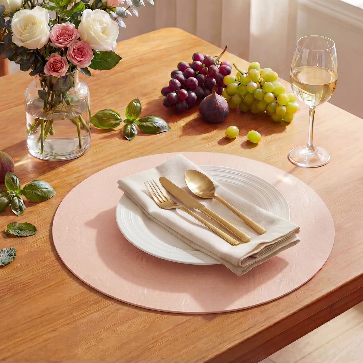Artoid Mode Olive Green Faux Leather Placemats Set of 4