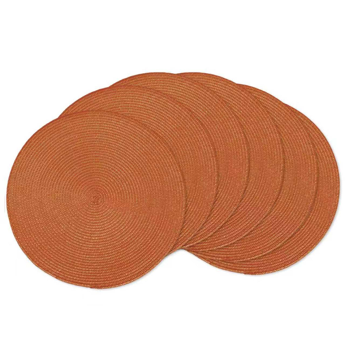 AHHFSMEI Round Placemats Set of 6 Heat Resistant Washable Non-Slip Woven Braided Table Mats for Dining Table Kitchen & Home Decor (Black)