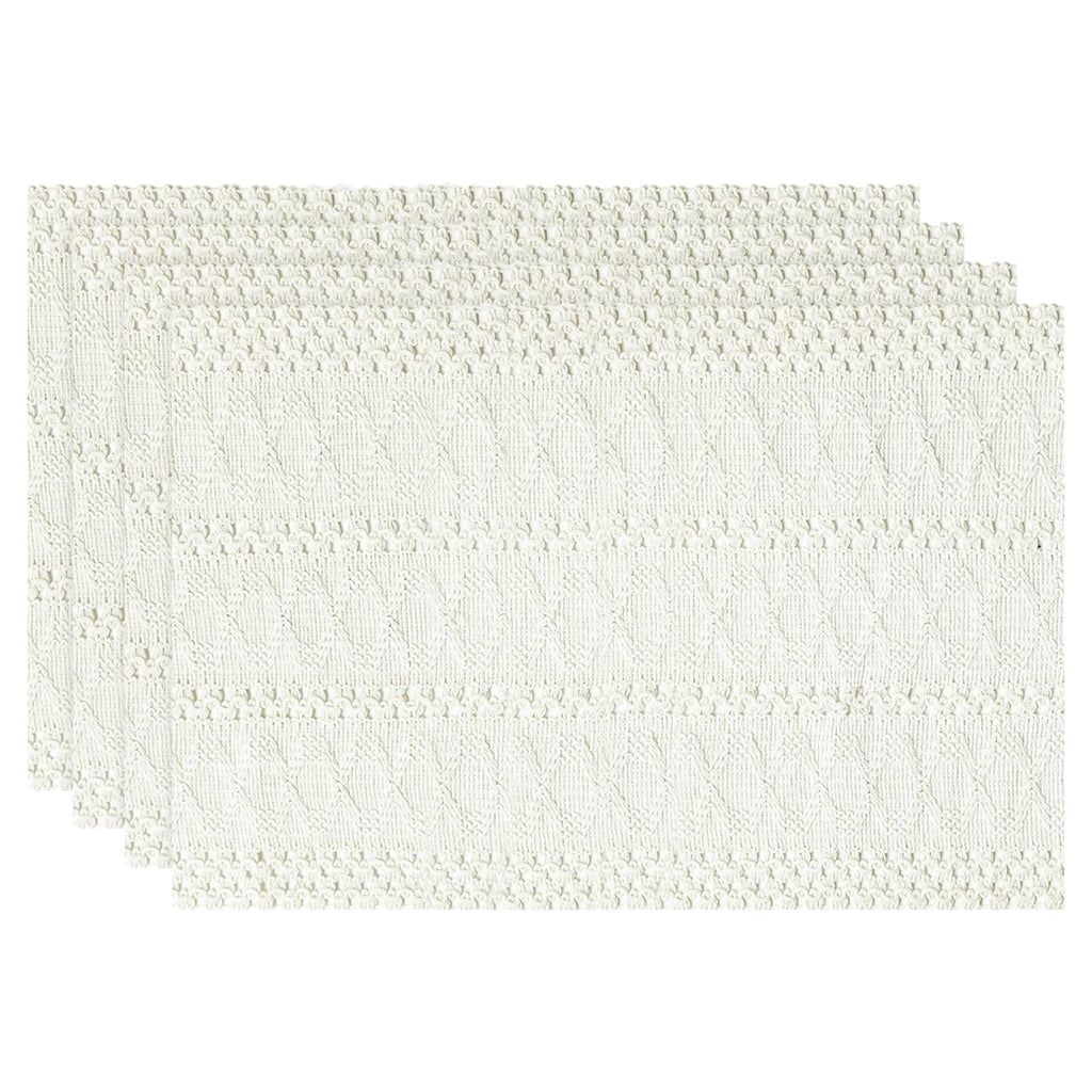 Artoid Mode Black Woven Rustic Hollow Placemats Set of 4-12x18 Inch