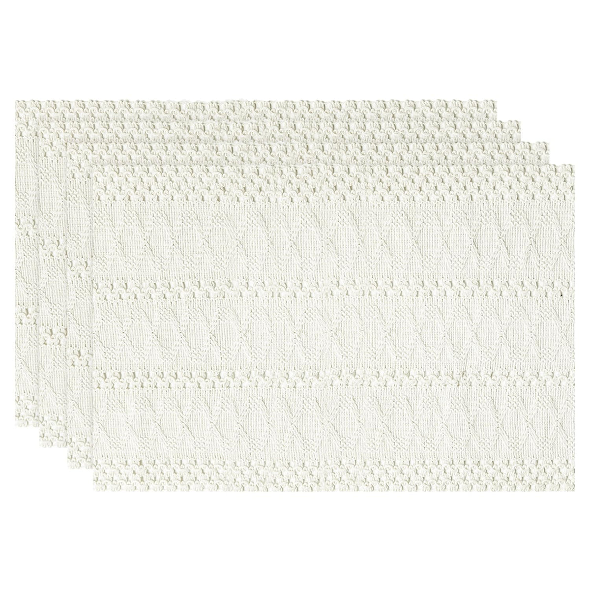 Artoid Mode Black Woven Rustic Hollow Placemats Set of 4-12x18 Inch