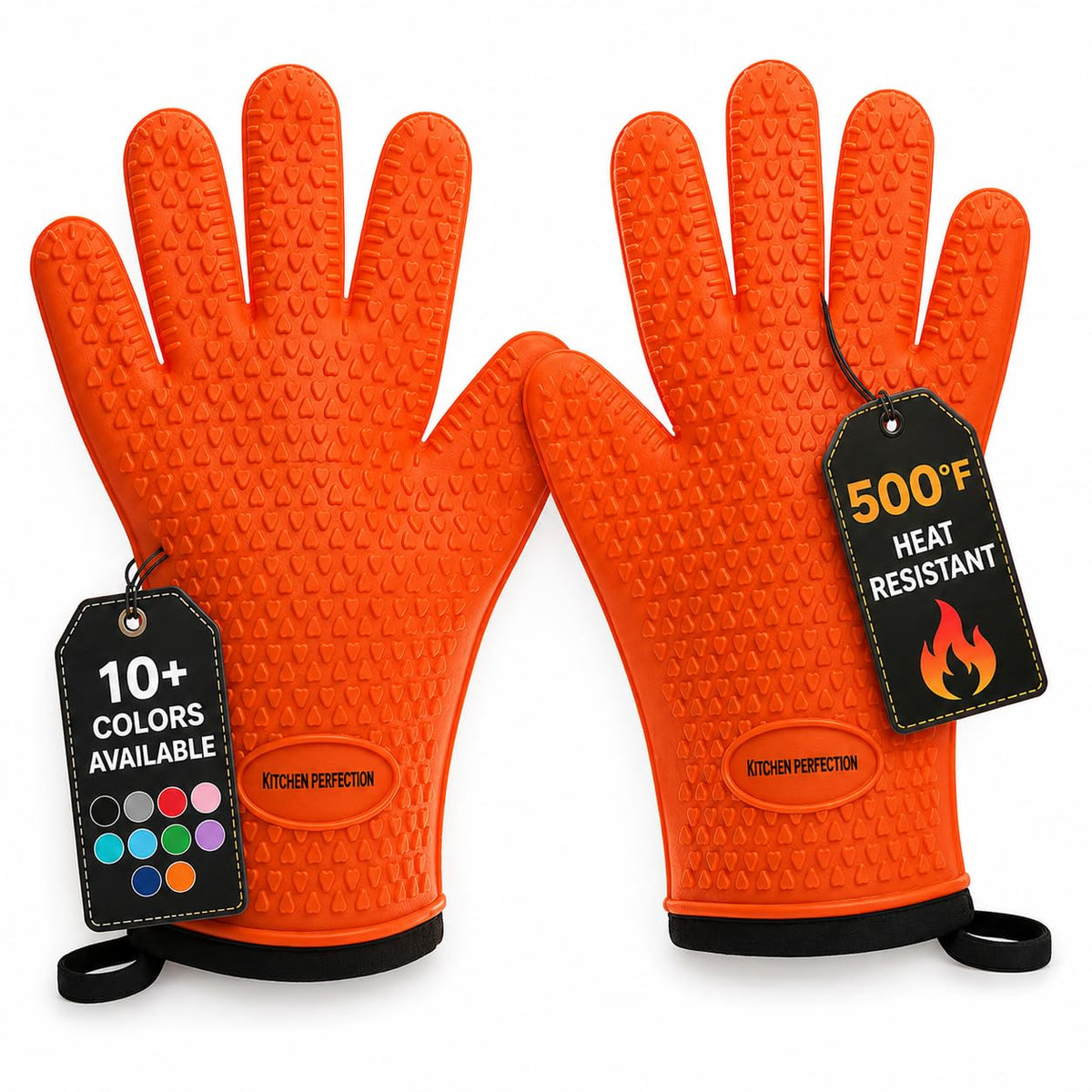 KITCHEN PERFECTION Smoker BBQ Grill Gloves -High Heat Resistant Oven Mitts