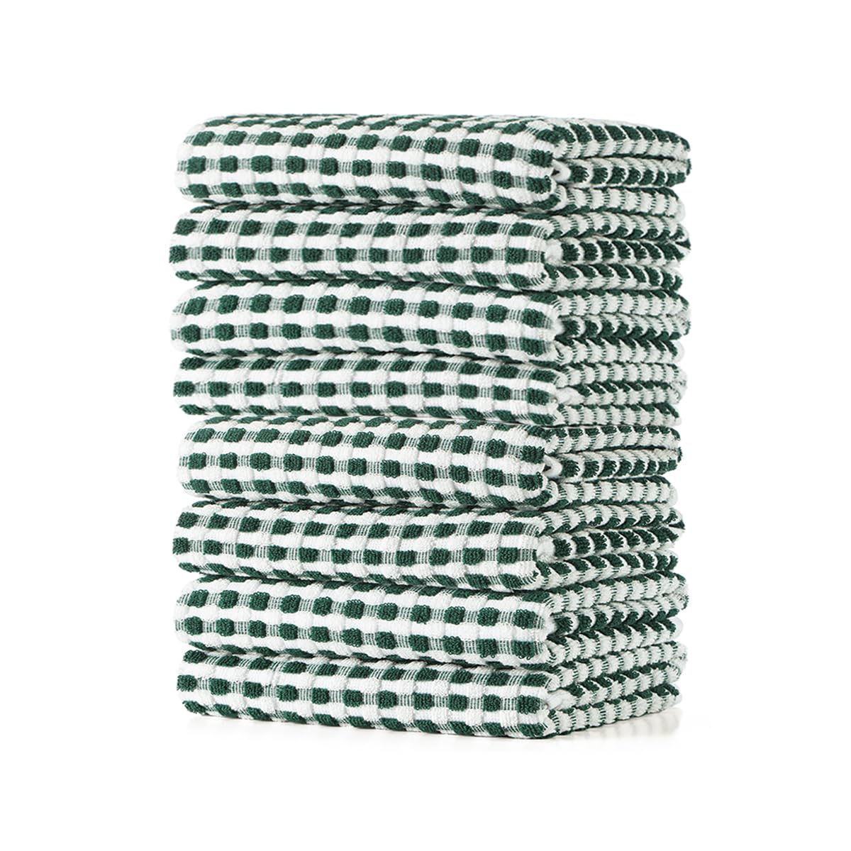SALAS Cotton Dish Towels Cloths for Kitchen Drying Dishes, Lattice Terry Kitchen Towels, Absorbent Cloths with Hanging Loop, 16‘’ x 26‘’, 4 Packs, Wine Red and Black