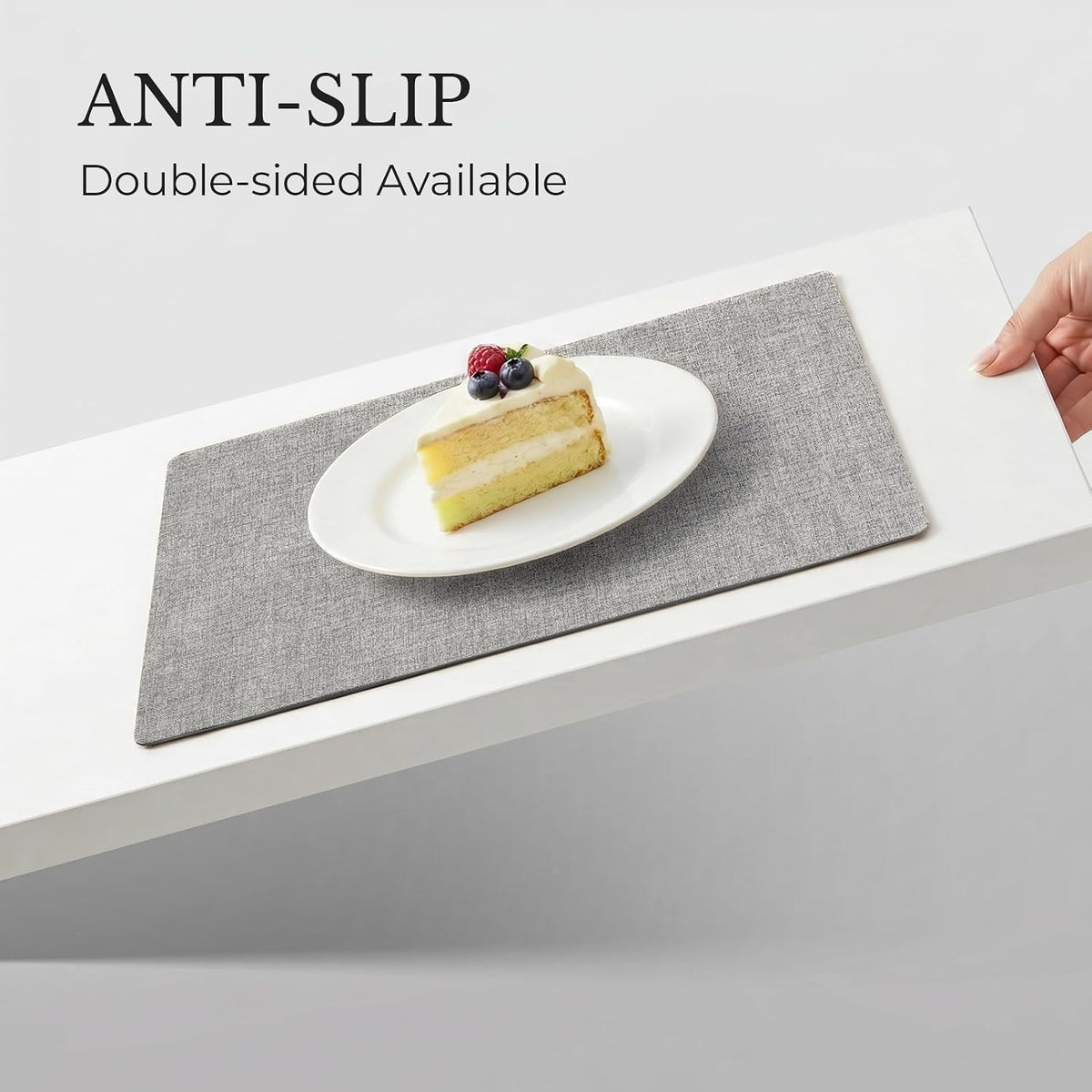 Romanstile Placemats Set of 6, Reversible Faux Leather Wipeable Table Mats