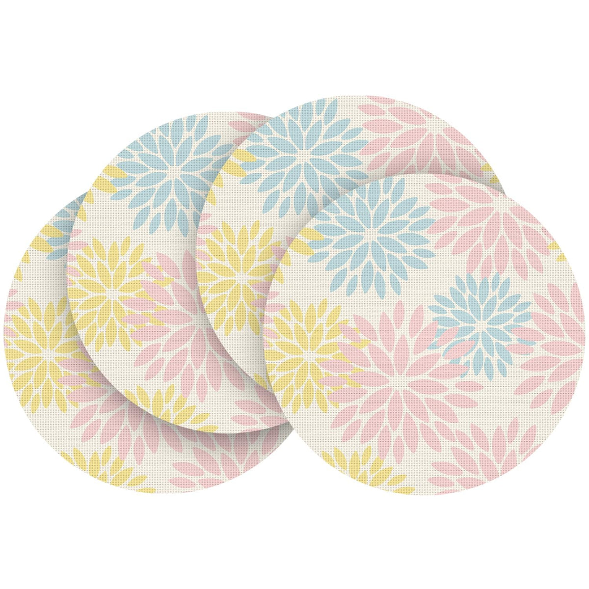 Artoid Mode Floral Vinyl Placemats Set of 4, 12x18 Inch Washable Non-Slip Plastic Vinyl Place Mats for Party Kitchen Dining Decor, Brown