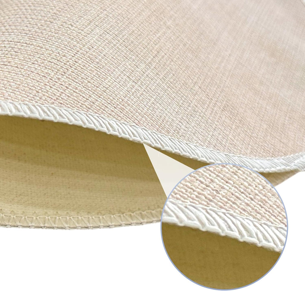 Beige Placemats Set of 4, 15 Inch Round for Kitchen & Dining Room