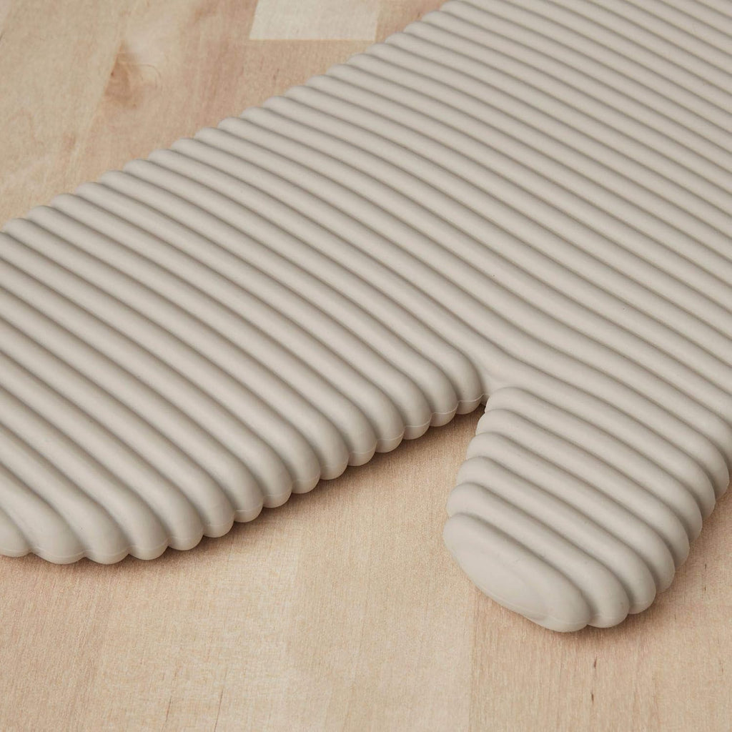 KitchenAid Ribbed Soft Silicone Oven Mitt and Pot Holder Set, Milkshake, 7"x13" Mitts + 7"x9" Holders