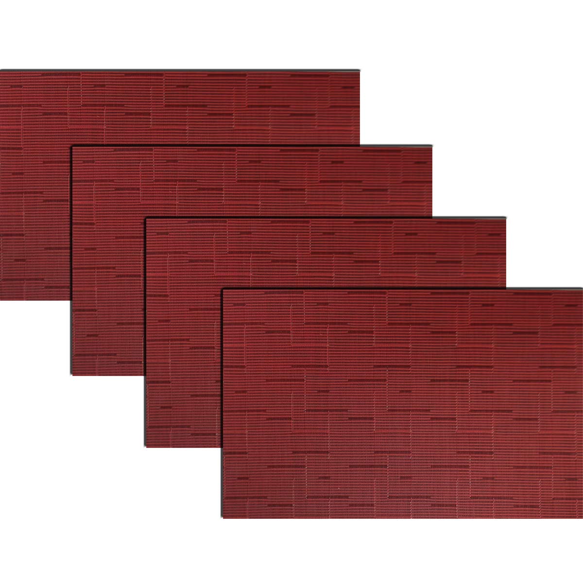 PIGCHCY Placemats,Washable Vinyl Woven Table Mats,Elegant Durable Placemats for Dining Table Set of 6 (Bamboo-Brown)