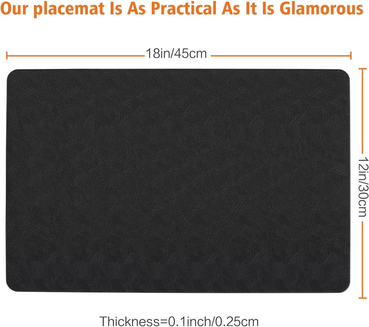 Vinyl Plastic Placemats Set of 6 Waterproof Wipeable Table Mats