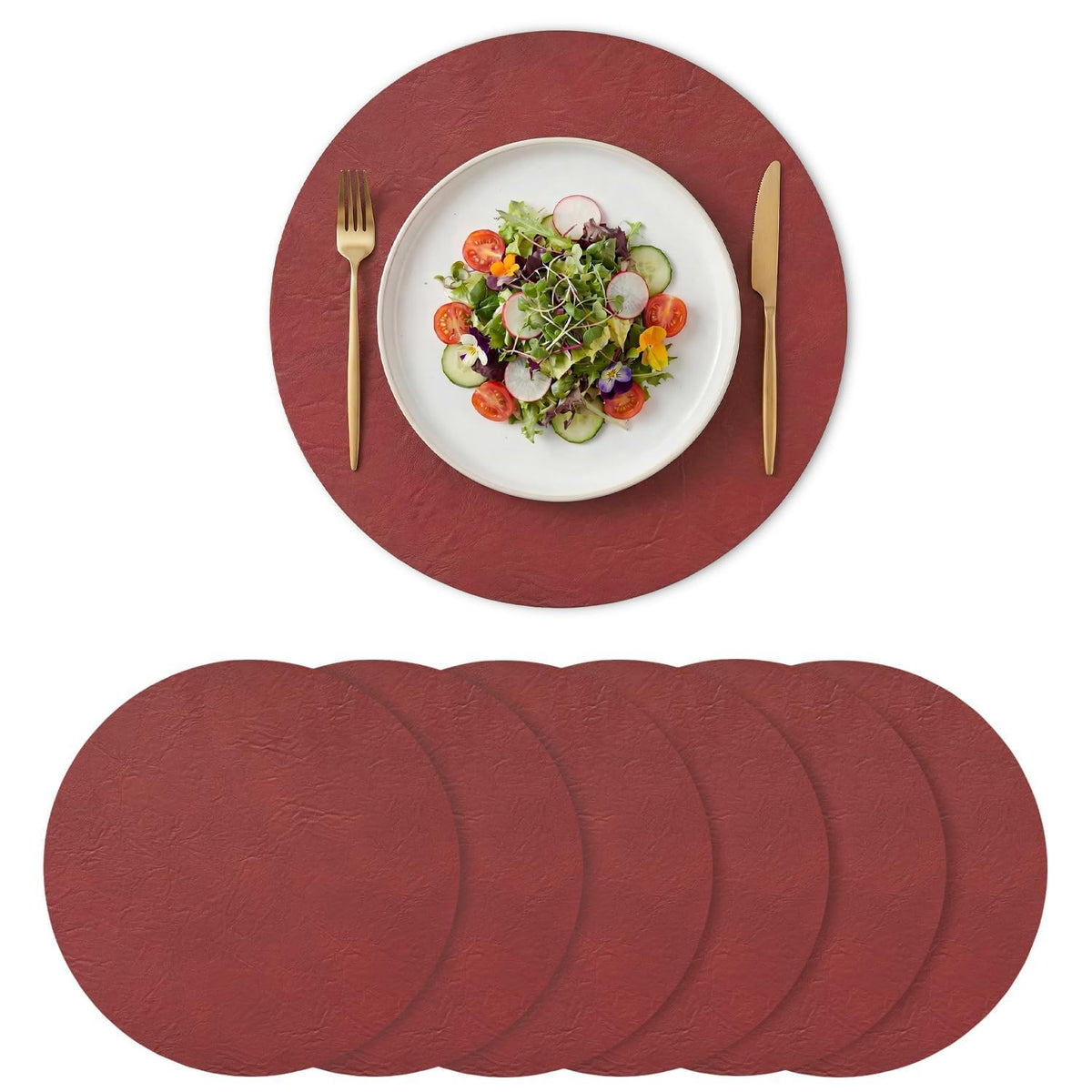Artoid Mode Olive Green Faux Leather Placemats Set of 4