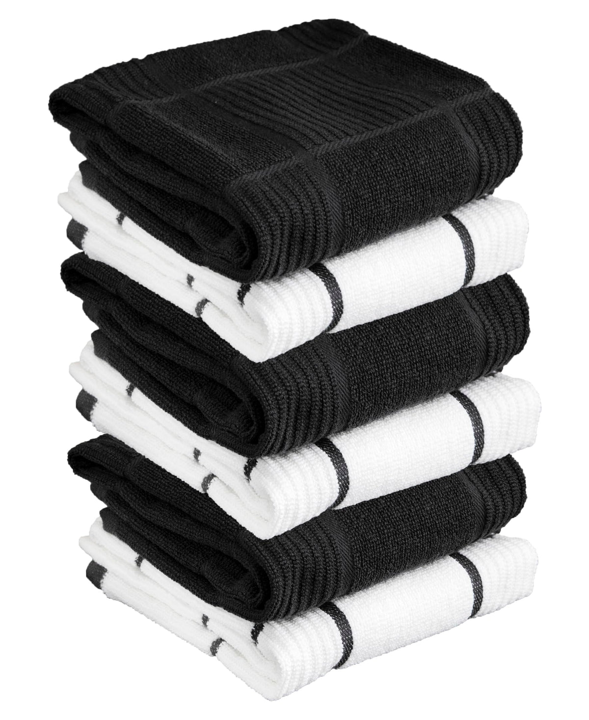 T-fal Solid & Checked Parquet Kitchen Towels: Highly Absorbent, Super Soft Long Lasting - 100% Cotton, 16"x26" Dish Towels for Cleaning & Drying Dishes, Pans, Glassware, or Countertops, (2-Pack), Gray