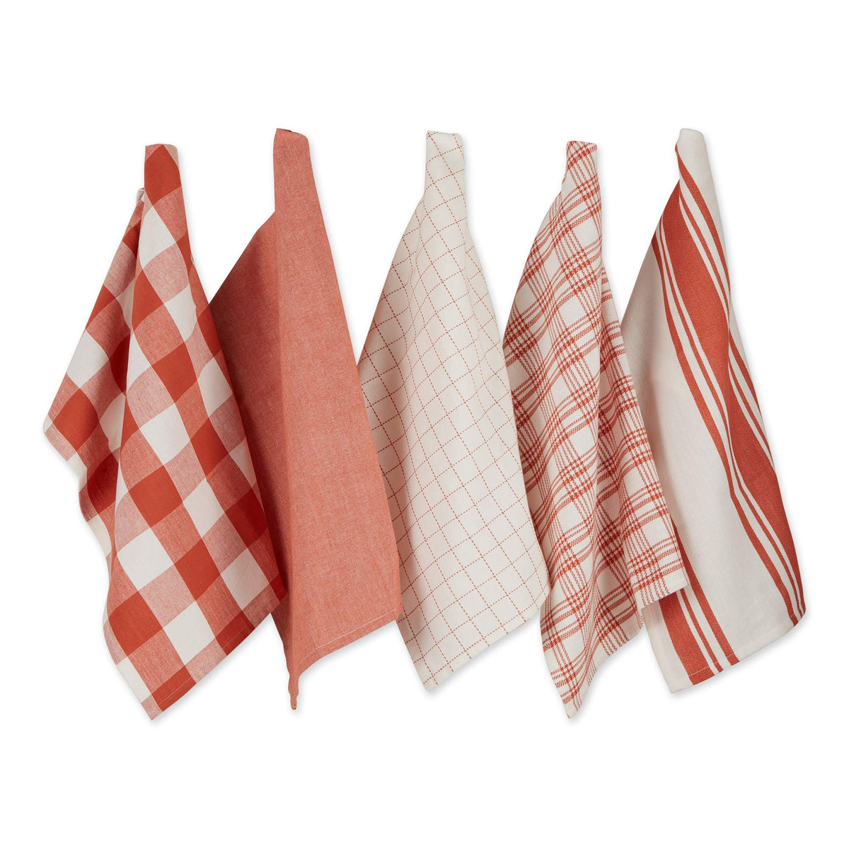 DII Basic Kitchen Large Cotton Dishtowel Set of 5, 18x28, Gray