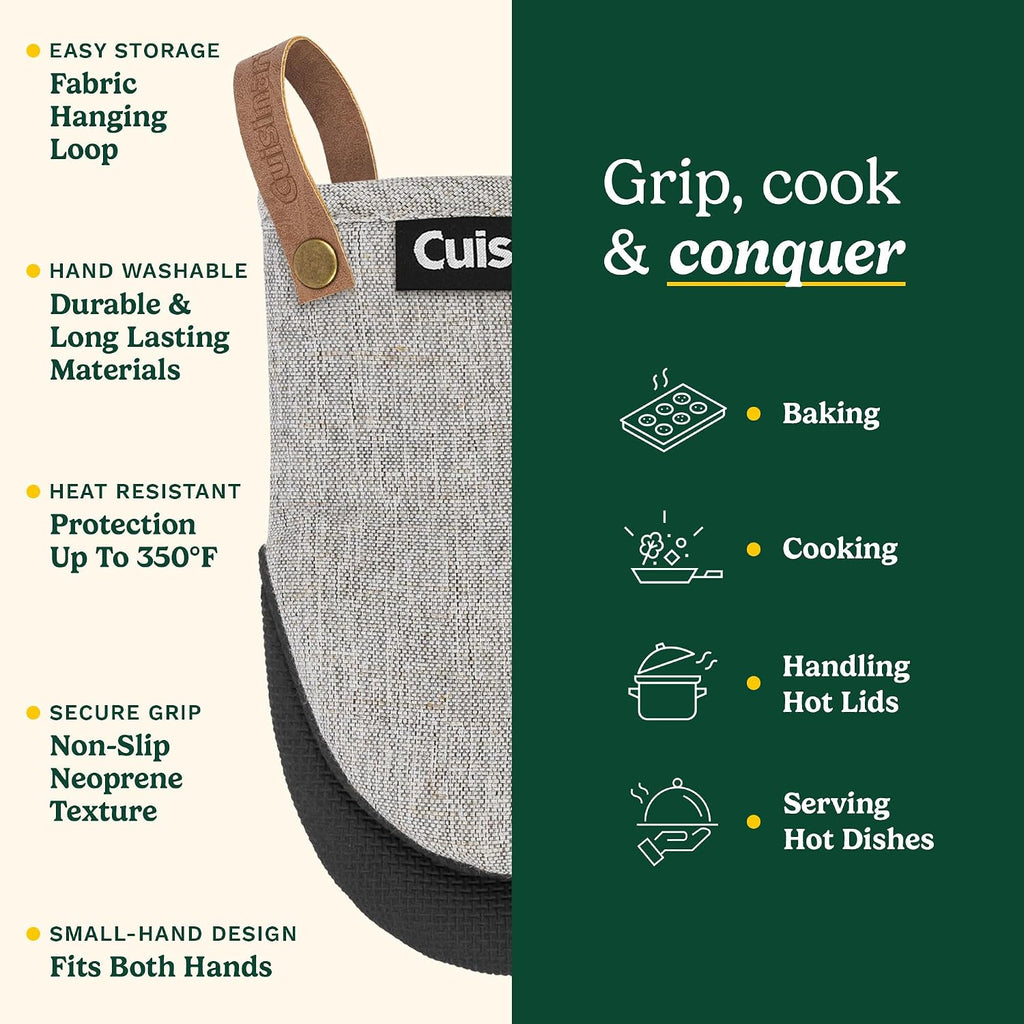 Cuisinart Heritage Mini Oven Mitts, 2-Pack, Neoprene, Heat Resistant 350F